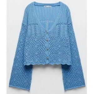 ZARA Pointelle Knit Cardigan